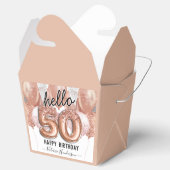 Hello 50ピンクグリッター誕生日バルーン優先ボックス フェイバーボックス (オープン)