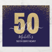 Hello 50! -Birthday - Elegant 50th Women's ビールラベル (シングルラベル)