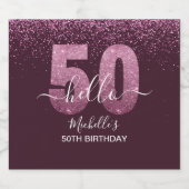 Hello 50! -Elegant Birthday 50th Women's ビールラベル (シングルラベル)