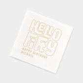 Hello 50 Fifiteth 50誕生日 パーソナライズされた 箔ナプキン (左)