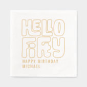 Hello 50 Fifiteth 50誕生日 パーソナライズされた 箔ナプキン (正面)