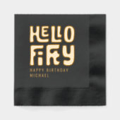 Hello 50 Fifiteth 50誕生日 パーソナライズされた 箔ナプキン (正面)