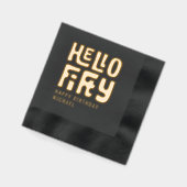 Hello 50 Fifiteth 50誕生日 パーソナライズされた 箔ナプキン (左)