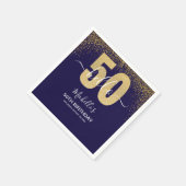 Hello 50! - Modern 50th Birthday with Gold glitter スタンダードカクテルナプキン (角)