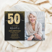 Hello 50! - Modern 50TH Birthday with photo 招待状