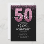 Hello 50 - Modern 50th birthday Women's 招待状 (正面)