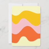 Hello 50 Retro Wave Groovy Flower Birthday  招待状 (裏面)