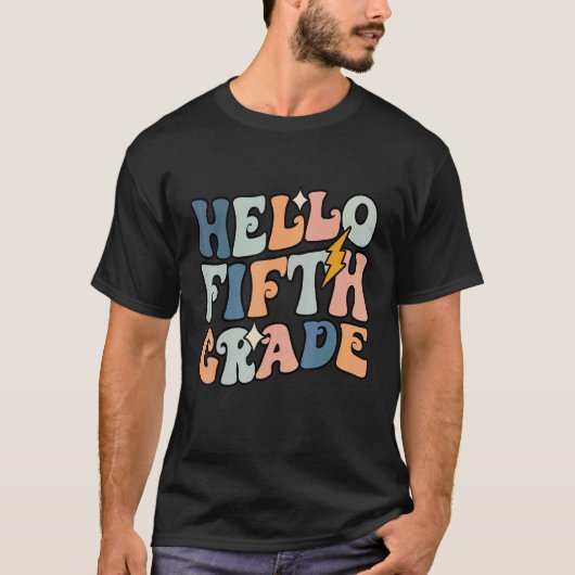 Hello 5th Grade Happy First Day Back To School Tシャツ (正面)
