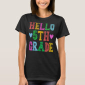 Hello 5th Grade Leopard Squad Back To School Teach Tシャツ (正面)