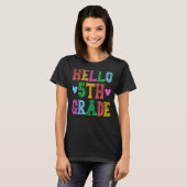 Hello 5th Grade Leopard Squad Back To School Teach Tシャツ (正面フル)