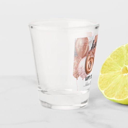 Hello 60ピンクグリッター誕生日バルーンショットグラス ショットグラス (左)