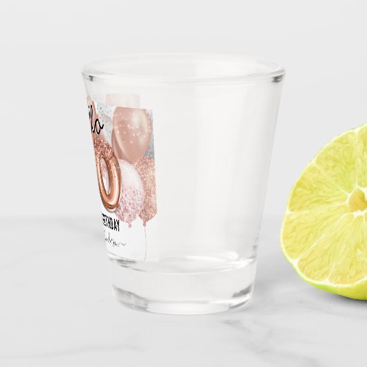 Hello 60ピンクグリッター誕生日バルーンショットグラス ショットグラス (右)