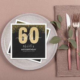 Hello 60! - Elegant 60th Birthday Woman スタンダードカクテルナプキン