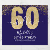 Hello 60! - Elegant 60th Birthday Woman ビールラベル (シングルラベル)