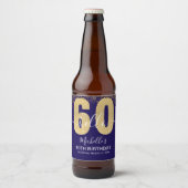 Hello 60! - Elegant 60th Birthday Woman ビールラベル (正面)