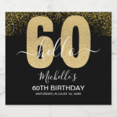 Hello 60! - Elegant 60th Birthday Woman ビールラベル (シングルラベル)