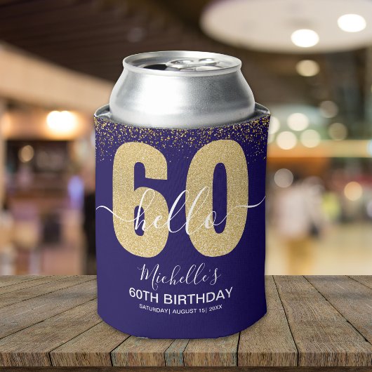 Hello 60! - Elegant 60th Birthday Woman 缶クーラー