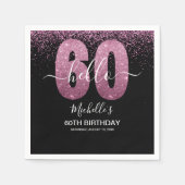 Hello 60! - Modern 60th Birthday Woman スタンダードカクテルナプキン (正面)
