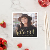 Hello 60 Sixtiethバースデーパーティーの写真 スタンダードカクテルナプキン (インサイチュ)