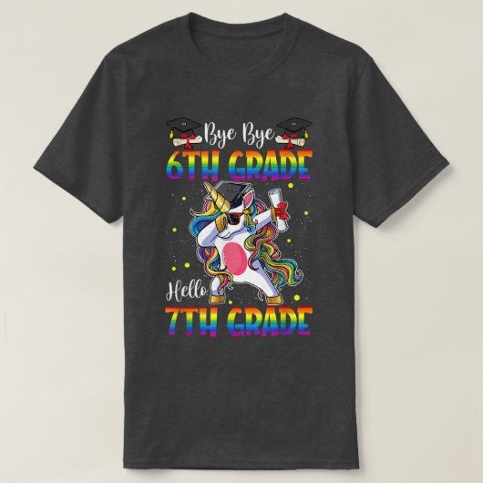 Hello 7年生ユニコーン先生学生Scに戻る Tシャツ (デザイン正面)