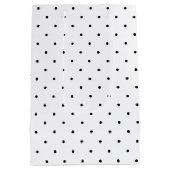 Hello 70白黒ドット写真&名前誕生日 ミディアムペーパーバッグ (裏面)