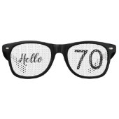 Hello 70白黒ドット写真&名前誕生日 レトロサングラス (正面)