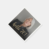 Hello 70 Seventethバースデーパーティーの写真 スタンダードカクテルナプキン (角)