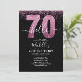 Hello 70 years modern birthday with photo 招待状 (スタンド正面)