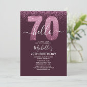 Hello 70 years modern birthday with photo 招待状 (スタンド正面)