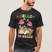 Hello 7th Grade Flamingo Back To School Teacher Ki Tシャツ (正面)
