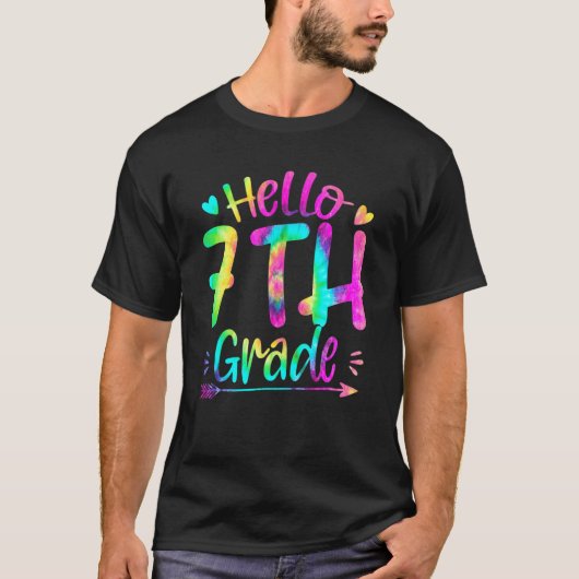 Hello 7th Grade Team Tie Dye Back To School Teache Tシャツ (正面)