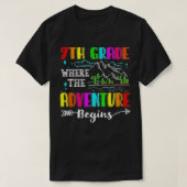 Hello 7th Grade Where the Adventure Begins Back to Tシャツ (デザイン正面)