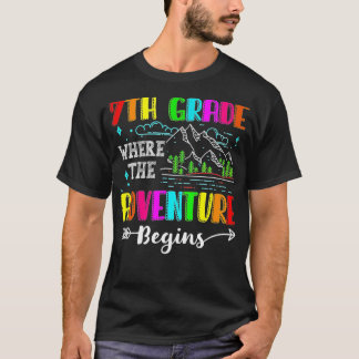 Hello 7th Grade Where the Adventure Begins Back to Tシャツ