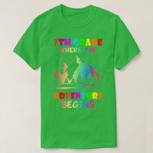 Hello 7th Grade Where the Adventure Begins Back to Tシャツ (デザイン正面)