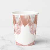 Hello 80ピンクグリッター誕生日バルーン紙カップ 紙コップ (裏面)