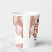 Hello 80ピンクグリッター誕生日バルーン紙カップ 紙コップ (右)