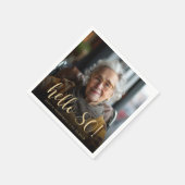 Hello 80 Eightethバースデーパーティーの写真 スタンダードカクテルナプキン (角)