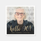 Hello 90第90回バースデーパーティー写真 スタンダードカクテルナプキン (正面)