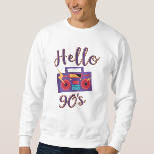 Hello 90sラジオカセットレコーダー スウェットシャツ (正面)