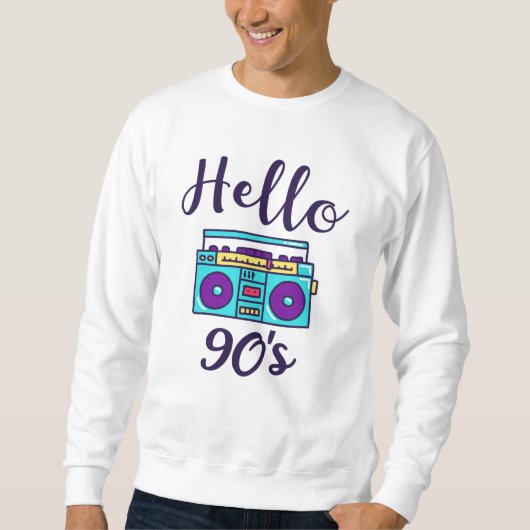 Hello 90sラジオカセットレコーダー スウェットシャツ (正面)