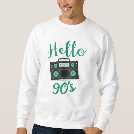 Hello 90sラジオカセットレコーダー スウェットシャツ (正面)