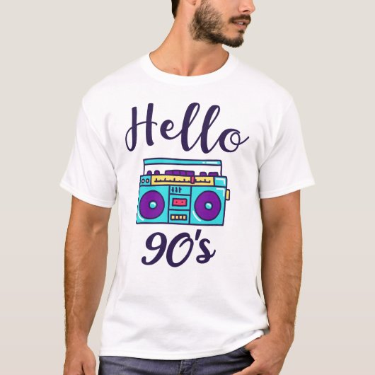 Hello 90sラジオカセットレコーダー tシャツ (正面)