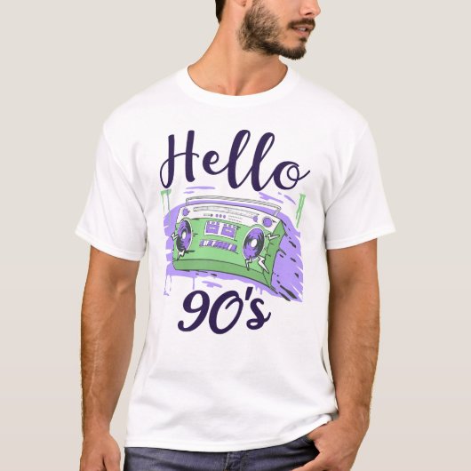 Hello 90sラジオカセットレコーダー tシャツ (正面)