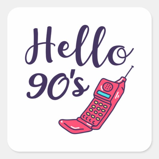 Hello 90s携帯電話 スクエアシール (正面)