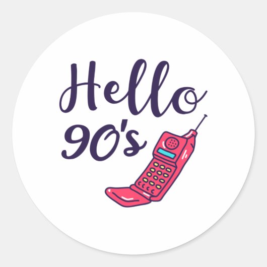Hello 90s携帯電話 ラウンドシール (正面)