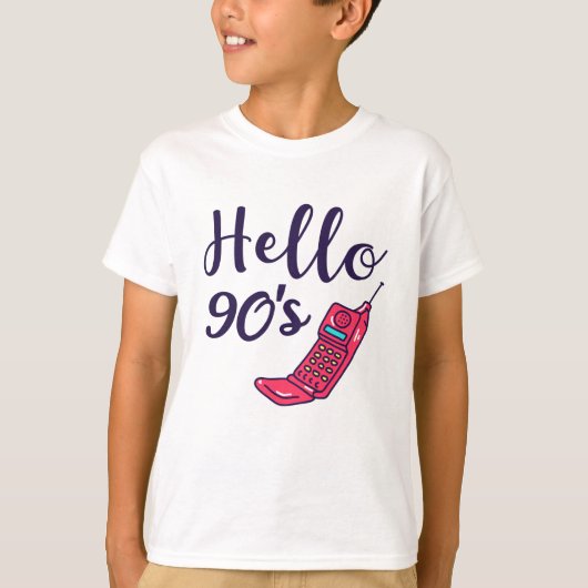 Hello 90s携帯電話 tシャツ (正面)
