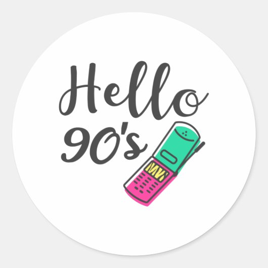 Hello 90s Cellphone ラウンドシール (正面)