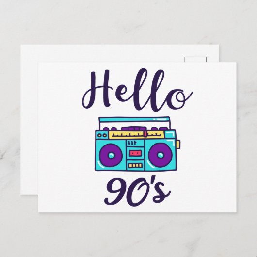 Hello 90s radio cassette recorder ポストカード (正面/裏面)