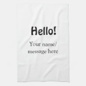 Hello add nameメッセージシンプルのミニマルビジネス項目 キッチンタオル (縦)