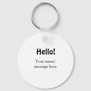 Hello add nameメッセージシンプルのミニマルビジネス項目 キーホルダー
